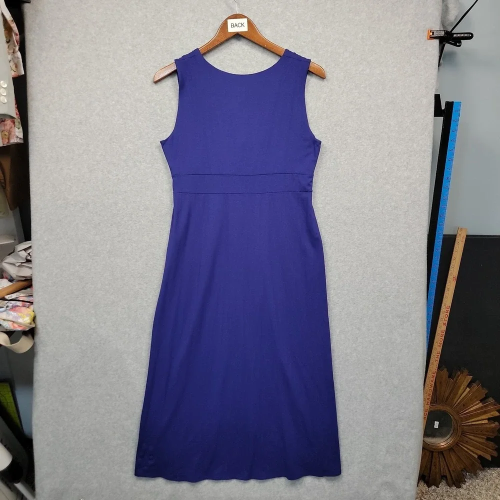 NEW Chico's Katrina V-Neck Front Knot Maxi Dress Blue Travel Chico's Sz 1 Size M